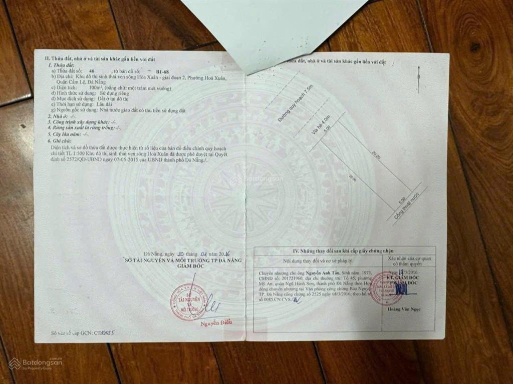 187 lê ấm hòa xuân | đất sạch đẹp giá 5,4 tỷ