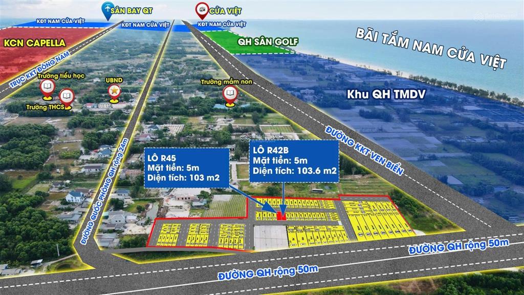 Chính chủ cần bán lô đất cách biển chỉ 270m giá hơn 600 triệu/lô diện tích 100m2 full thổ, sẳn sổ.