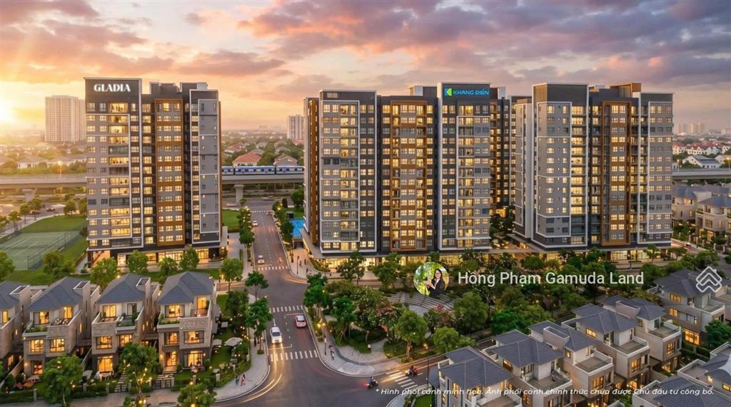 Mở bán căn hộ cao cấp gladia heights quận 2, sổ hồng lâu dài, giao nhà 2027  dt 70m2