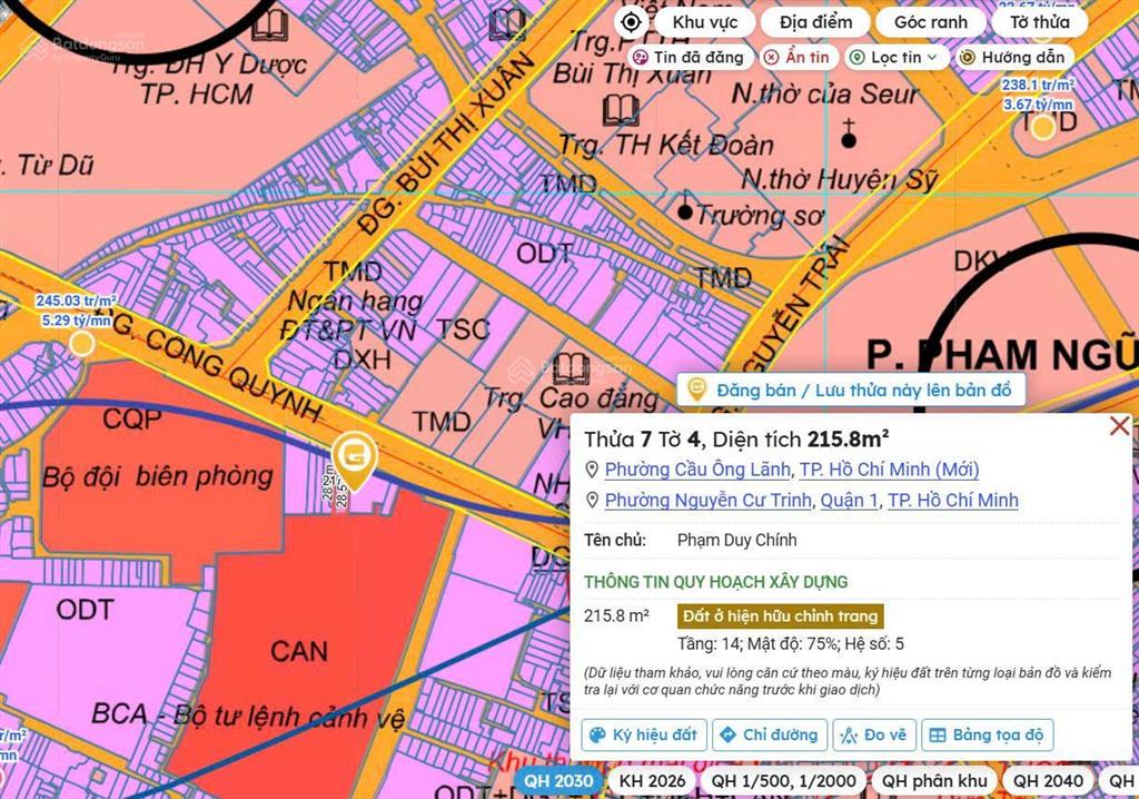 Mặt tiền cống quỳnh, gpxd 14 tầng, giá đầu tư