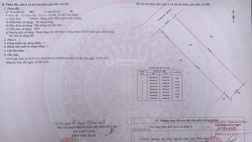 Cần bán đất bình mỹ, củ chi (gần vành đai 3)