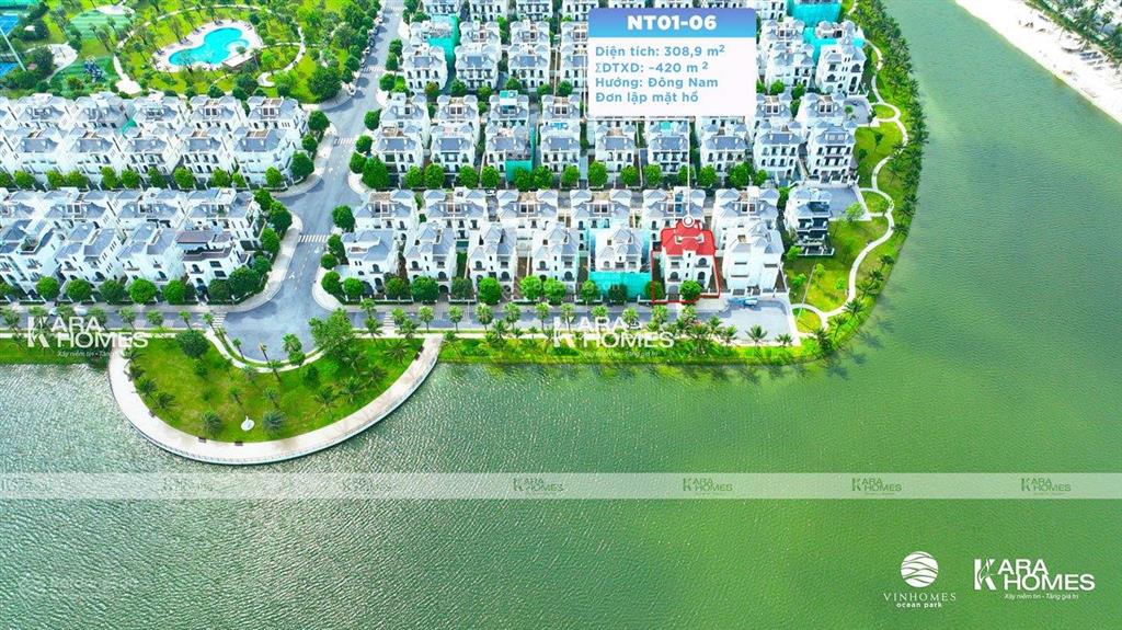 Biệt thự đơn lập view hồ nt01 vip nhất vinhomes ocean park dt 288m2