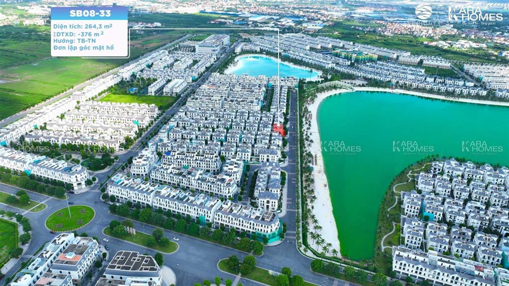 Bán biệt thự đơn lập góc 264m2 view biển hồ đẹp nhất dự án vinhomes ocean park