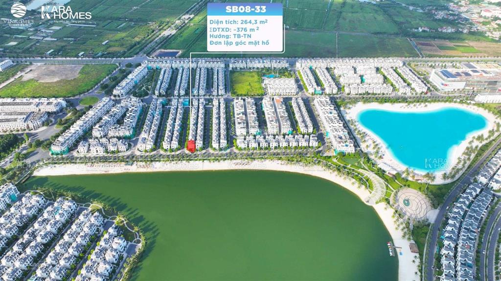 Bán biệt thự đơn lập góc 264m2 view biển hồ đẹp nhất dự án vinhomes ocean park