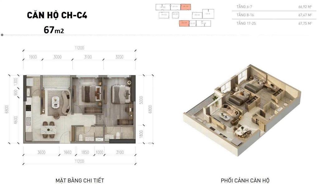 Đối diện vin smart city, chỉ 1,1 tỷ để sở hữu căn góc 2 ngủ 67,5m2