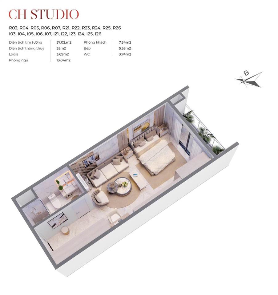 Chuyển nhượng căn studio giá tốt nhất thị trường view quảng trường,tầng cao thoáng không lỗi