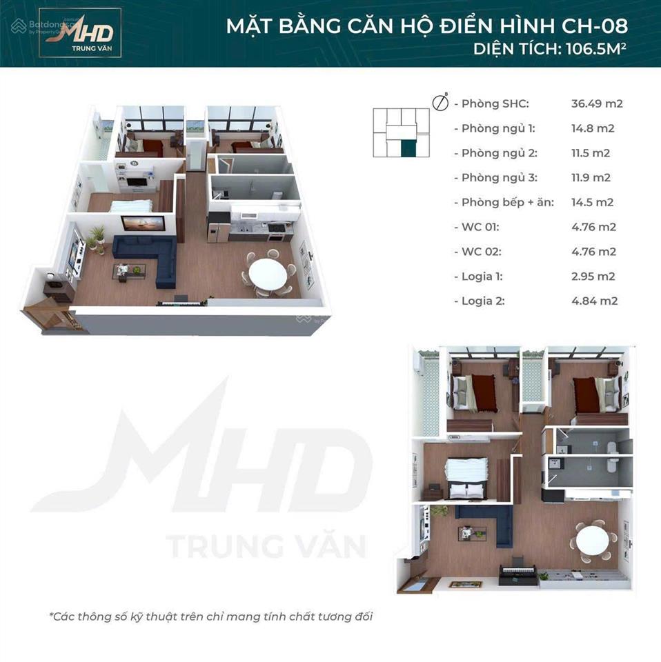 Bán căn hộ mhd trung văn tầng 16 dt 106,5 m2, 3pn, 2wc hàng f0 cđt ,nhận nhà ngay  dọn vào ở liền