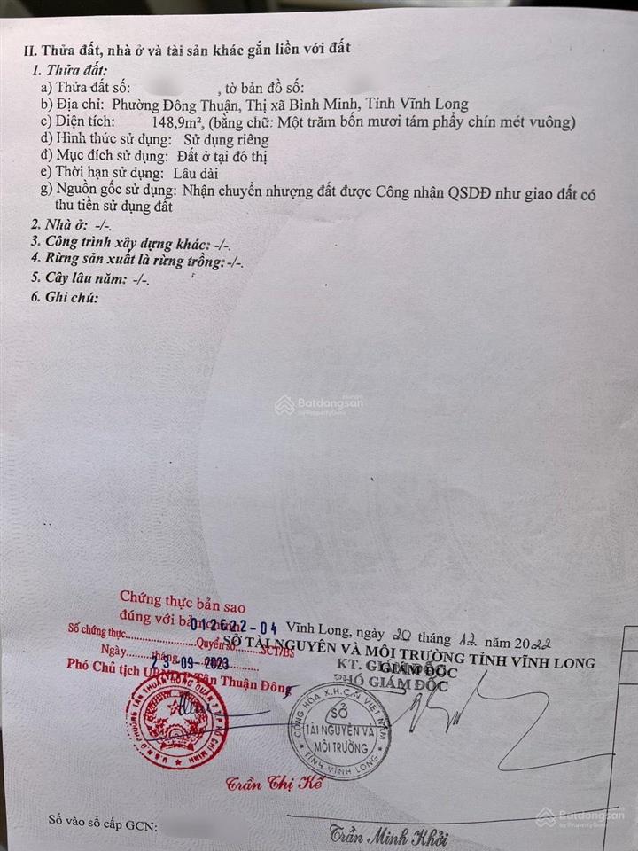 Chính chủ cần bán 150m2 đất thổ cư + 4 phòng trọ