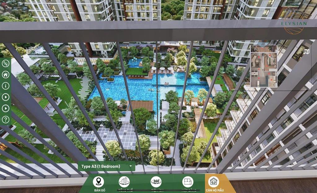 Chính chủ bán căn 1pn diện tích 52.64m² tầng trung tháp a giá 3 tỷ 550 view hồ bơi công viên