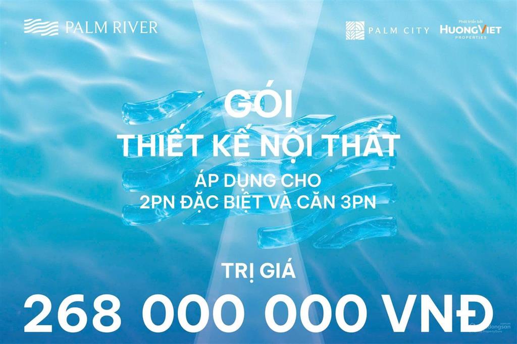 2pn 120m2 hiếm có view sông tháp t4 tầng 3x palm river hàng trực tiếp từ cđt