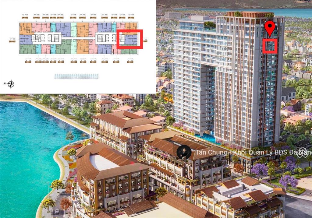 Căn 2pn ponte tầng cao view cầu pháo hoa, cầu trần thị lý  diện tích 70,1m2  giá 7,3 tỷ