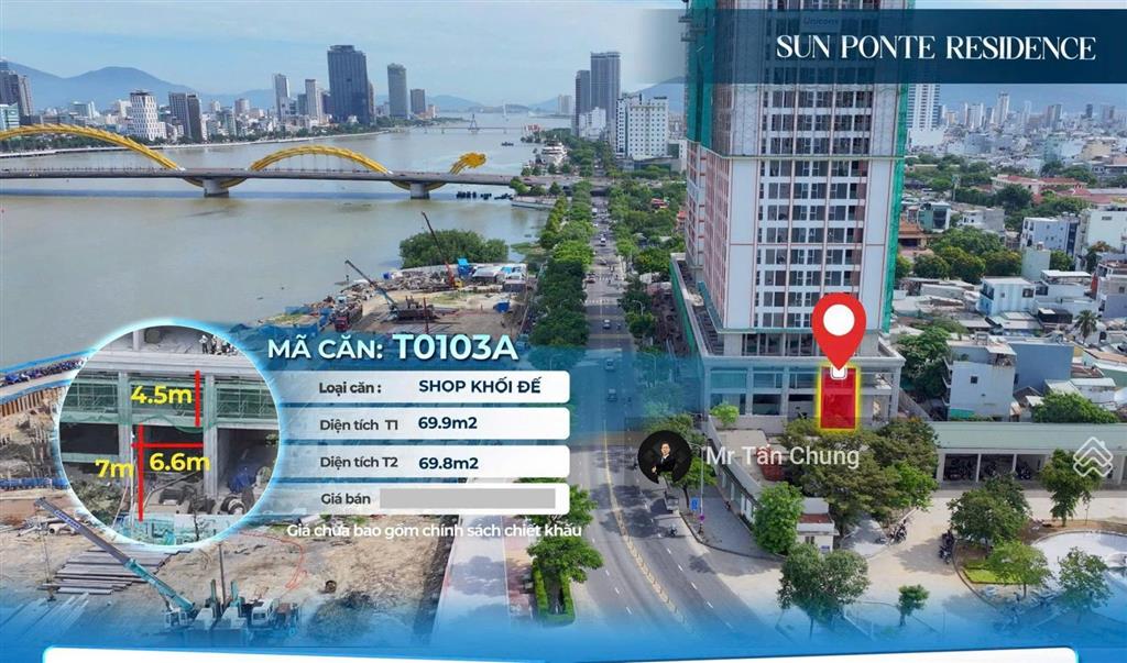 Shophouse khối đế ponte mặt tiền 6,6m  dt 140m2  đường 7m bên đường trần hưng đạo  giá 11,9 tỷ