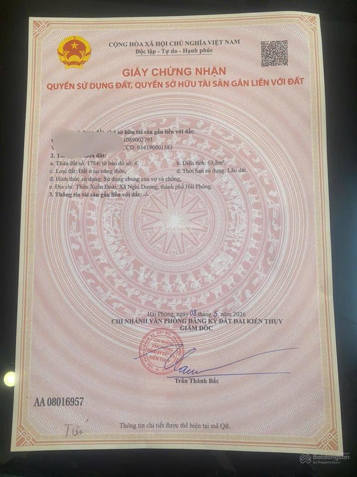 Lô góc trục thôn ngũ phúc(nghi dương)  sát khu công nghiệp