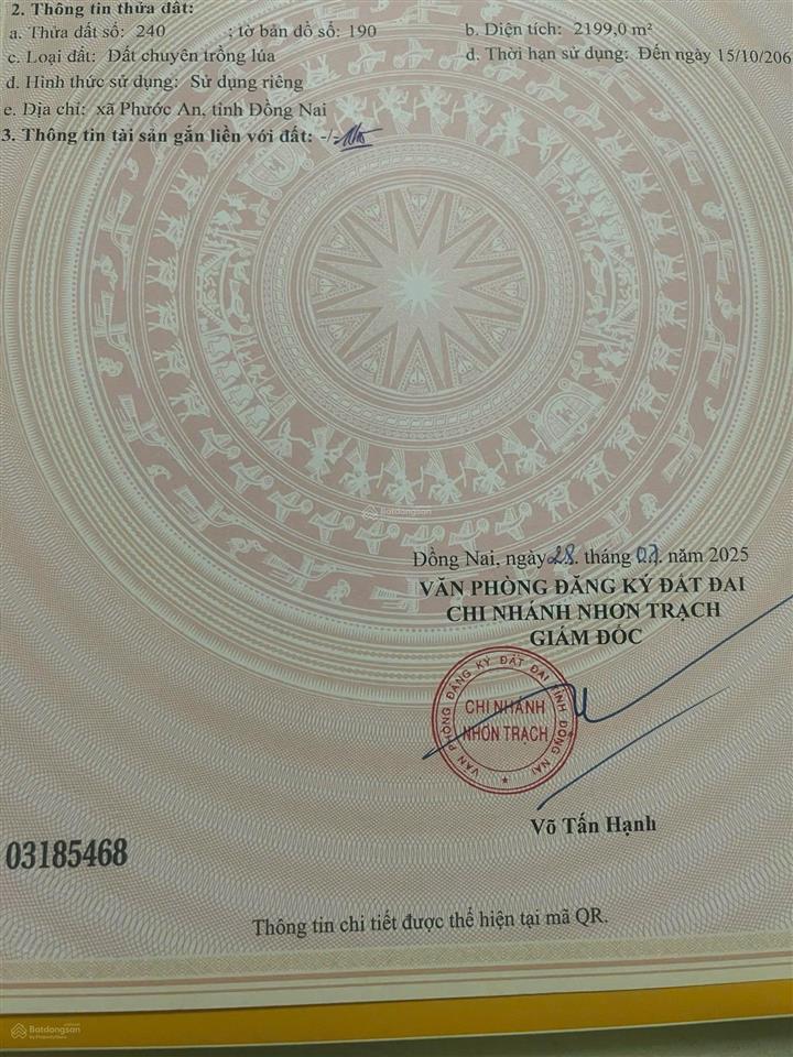 Đất nhà vườn sinh thái gần vành đai 3, đt25c nhơn trạch 2.199m2, cách sông 100m, tiềm năng dài hạn