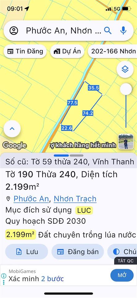 Đất nhà vườn sinh thái gần vành đai 3, đt25c nhơn trạch 2.199m2, cách sông 100m, tiềm năng dài hạn