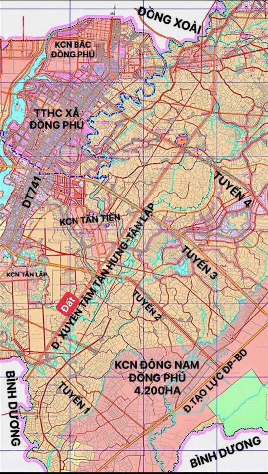 Ngay kcn nam đồng phú, mặt tiền đường 32m giá chỉ 445 triệu