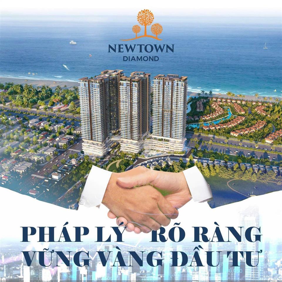 Bán căn hộ 2 bedroom mặt biển đà nẵng  newtown diamond, bàn giao cuối 2026, sở hữu lâu dài