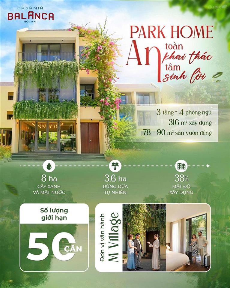 Biệt thự 173 m2 khu compound sinh thái ven sông. thiết kế tối ưu khai thác lưu trú. sổ lâu dài.