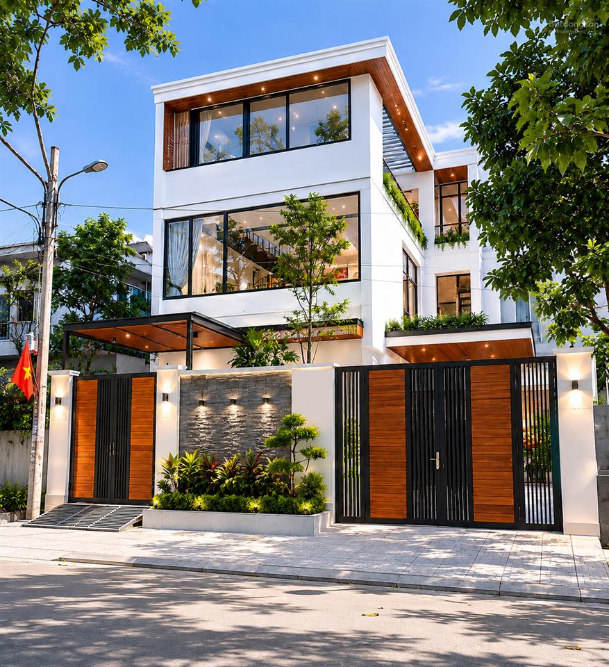 Biệt thự song lập 3 tầng, khu bộ công an. 158m2, ngang 9m, full nội thất. chỉ hơn 100tr/m2