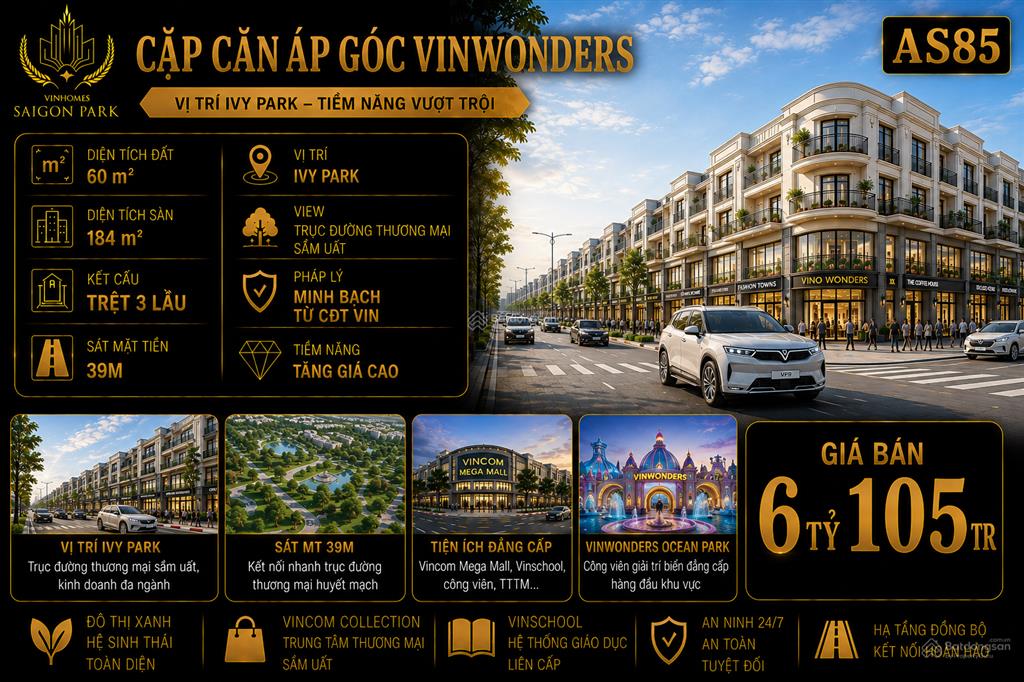 Ngay little hong kong  vinwonders ocean park  dt 60m2 sát trục 39m 6ty1