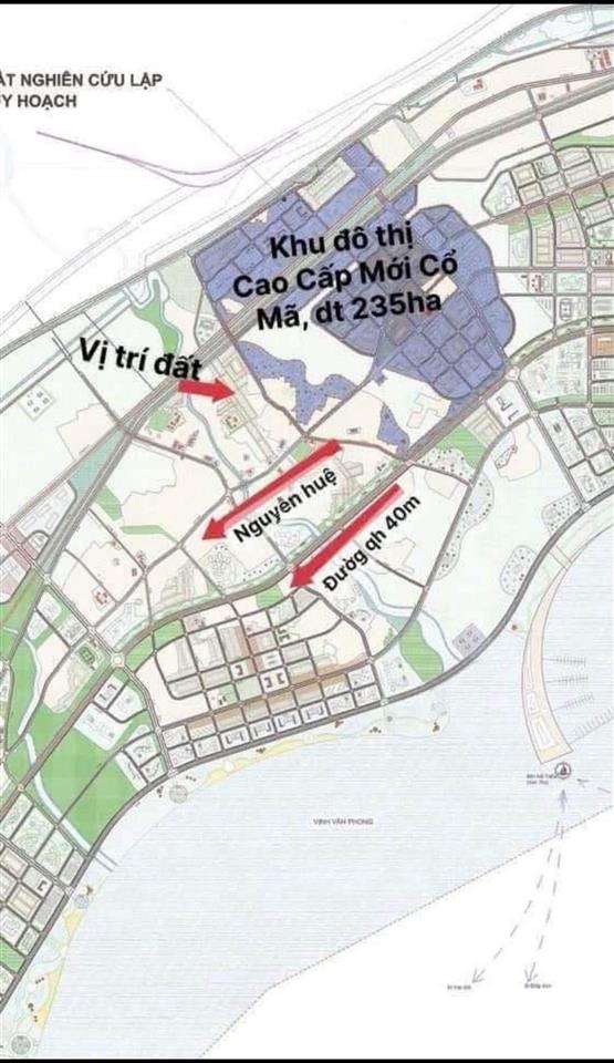 Trục chính 2 tháng 9, kkt vân phong. đường 16m, full thổ, 153.4m2. cách kđt 500m. giá 18tr/m2