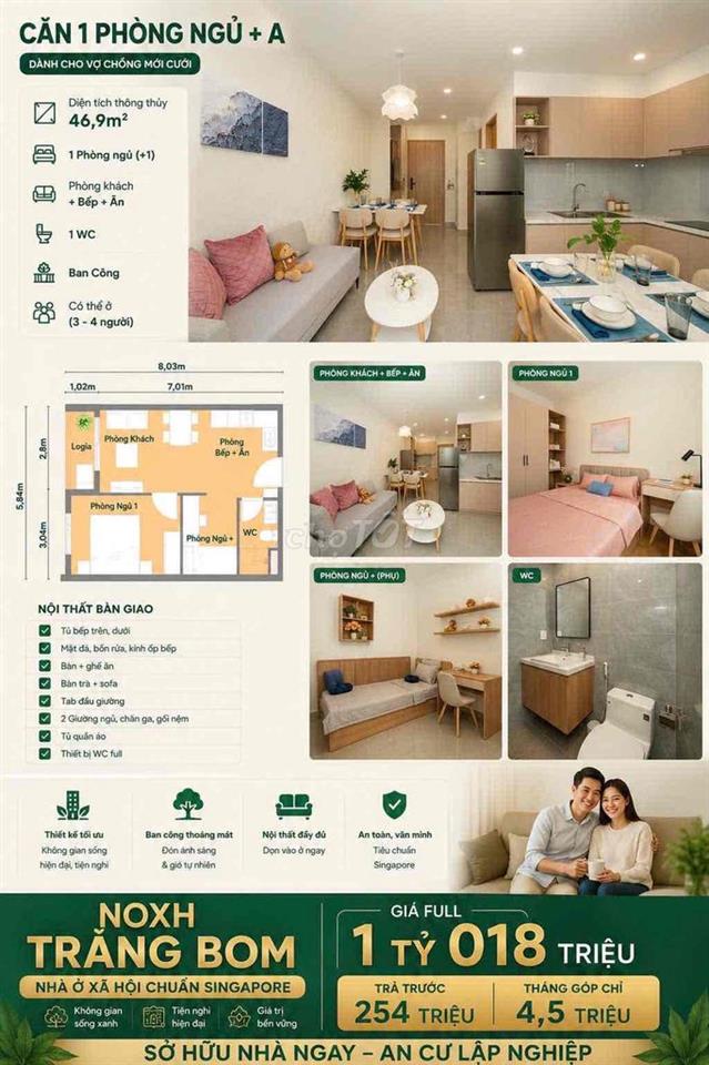 Căn Hộ Cao Cấp Bàn Giao Full Nội Thất Giá Rẻ Ngay Trung Tâm Trảng Bom