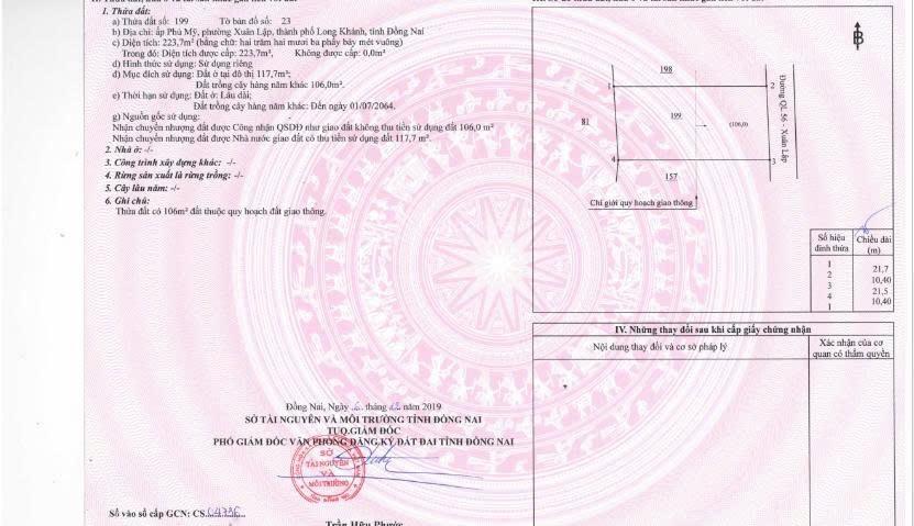 Bán đất mặt tiền đường nhựa xuân lập  bầu sen. full tc, giá ngộp
