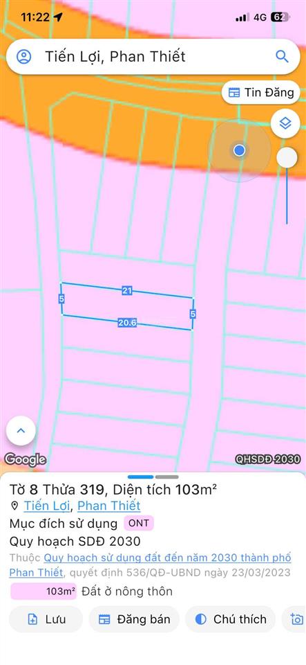 Bán đất tại thôn tiến hưng, xã tiến lợi, tp. phan thiết, giá siêu hời, 650 triệu, 100m2