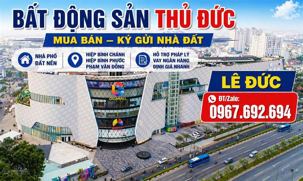 Thủ đức mặt tiền quốc lộ 13 đối diện vạn phúc city 8x18m giá 26 tỷ tl
