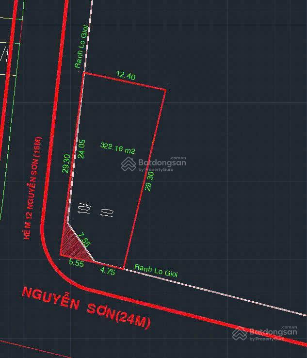 Dt 10 x 30 nh 12m đẹphđt 200tr/thbán gấp góc 2 mt nguyễn sơnxd hầm 7 tầnggiá 48 tỷ