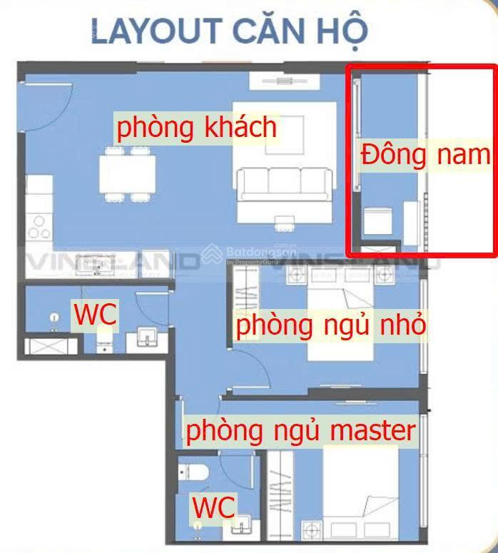 Cần bán 2pn 2vs  giá 3,976 tỷ  tầng trung  hướng đông nam của the vision  masteri era landmark
