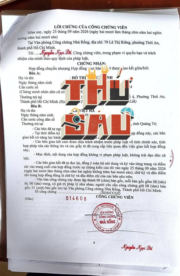 25/09/2026] ngày công chứng! công chứng mua bán thành công căn hộ hà đô q12 tầng cao