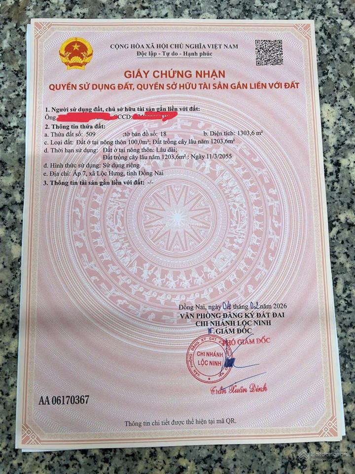 Chính chủ bán đất giá tốt tại lộc hưng, lộc ninh bình phước  cơ hội đầu tư hấp dẫn  100m2 thổ cư
