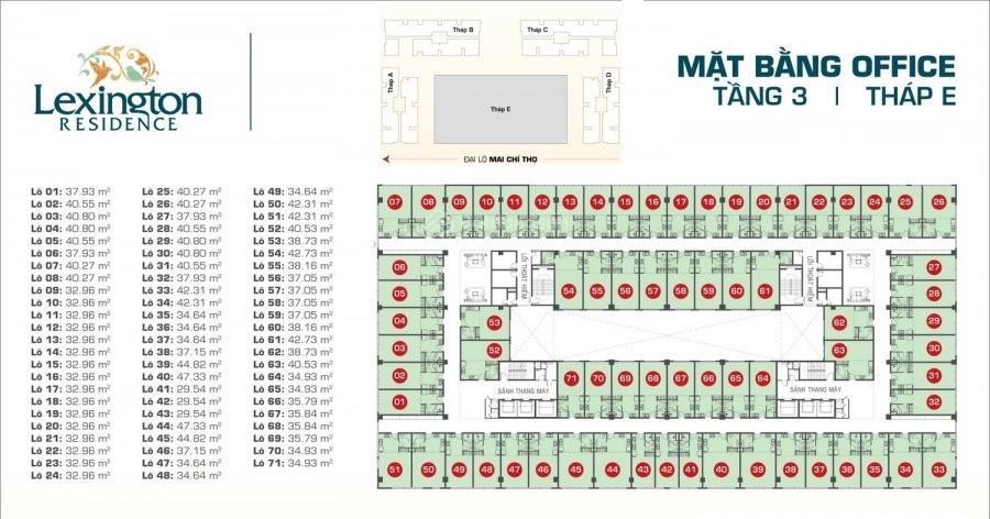 Hot! cho thuê officetel lexington 33m2 giá 9,5 triệu/tháng.