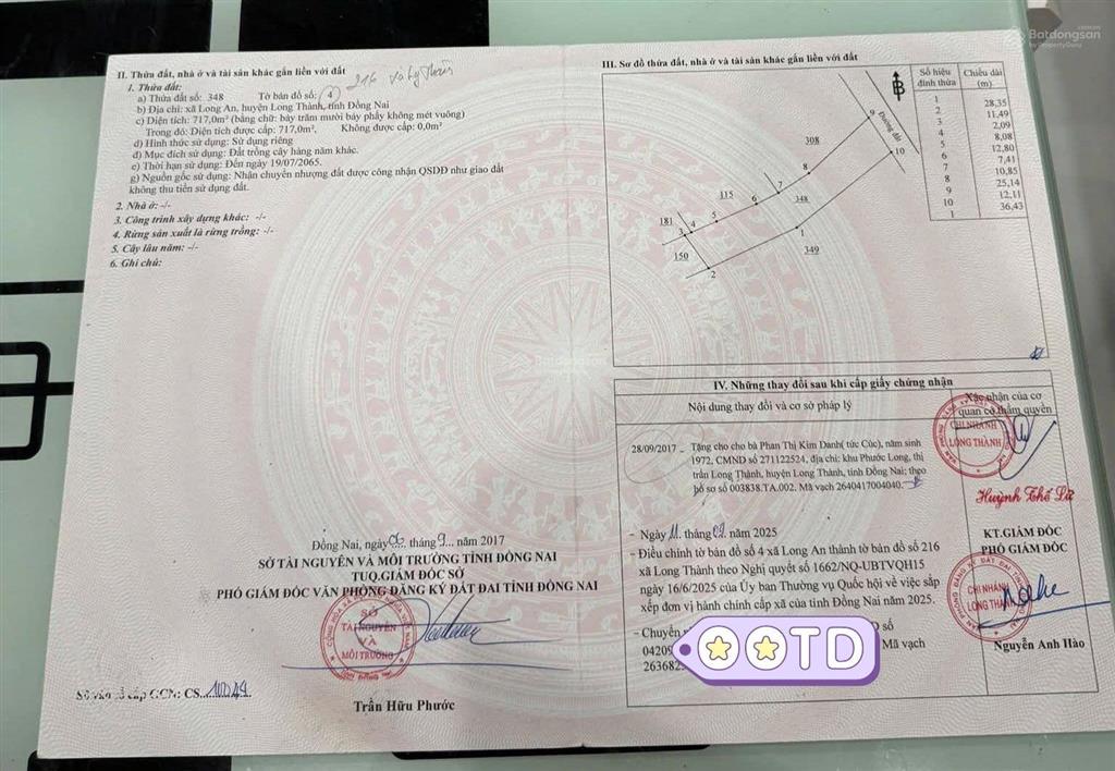 Bán 2.503m đất phường long thành, mặt tiền 86m, gần ql51 tiềm năng phân lô đầu tư