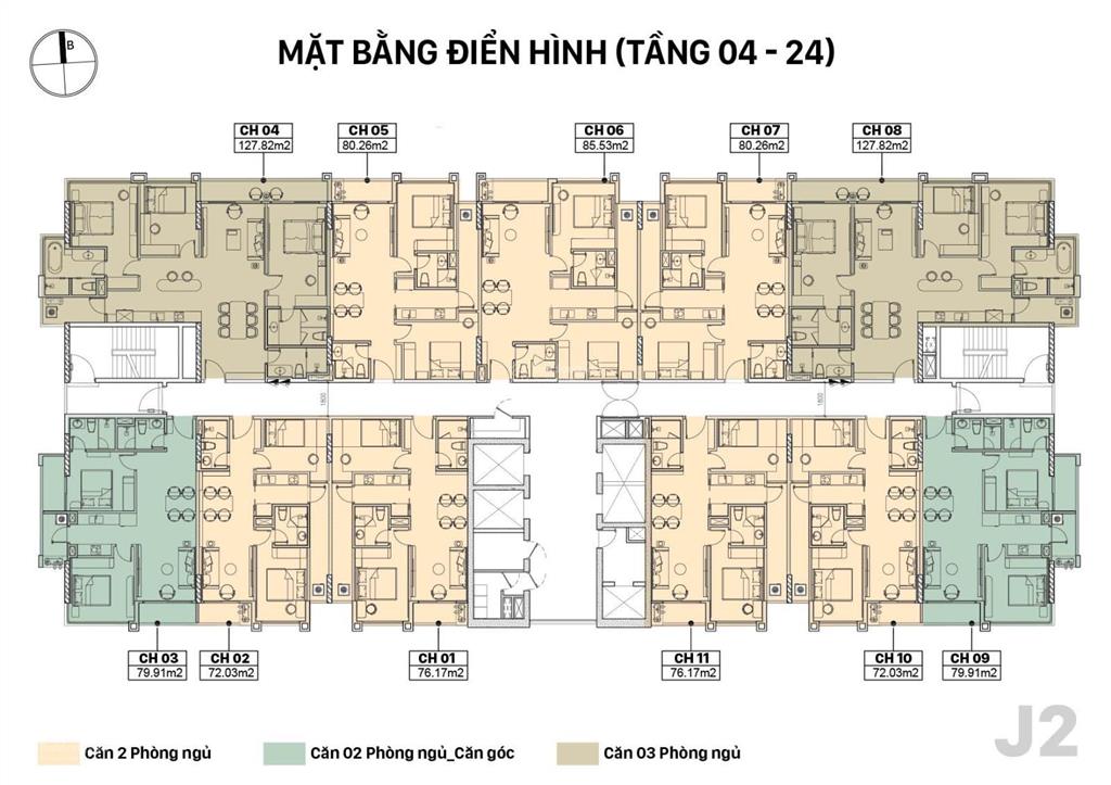 Cần bán cắt lỗ căn 76m2 tòa j2 đã đóng đợt 5 tầng trung