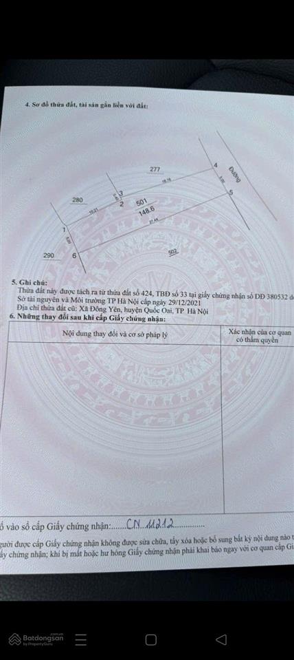 Bán gấp đất tại xóm 4 thôn việt yên, 4,444 tỷ, 286.8m2, pháp lý đầy đủ
