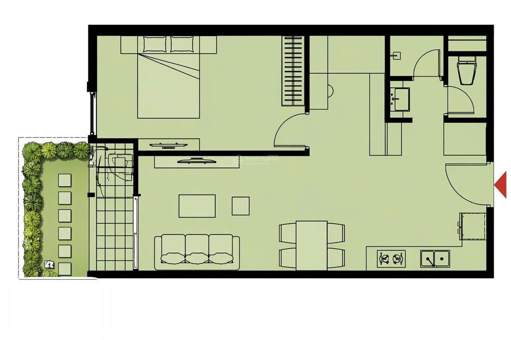 Tặng sân vườn 16m2 bán căn fours 2pn rộng 54m2  giá chỉ 2,x tỷ cực hiếm!