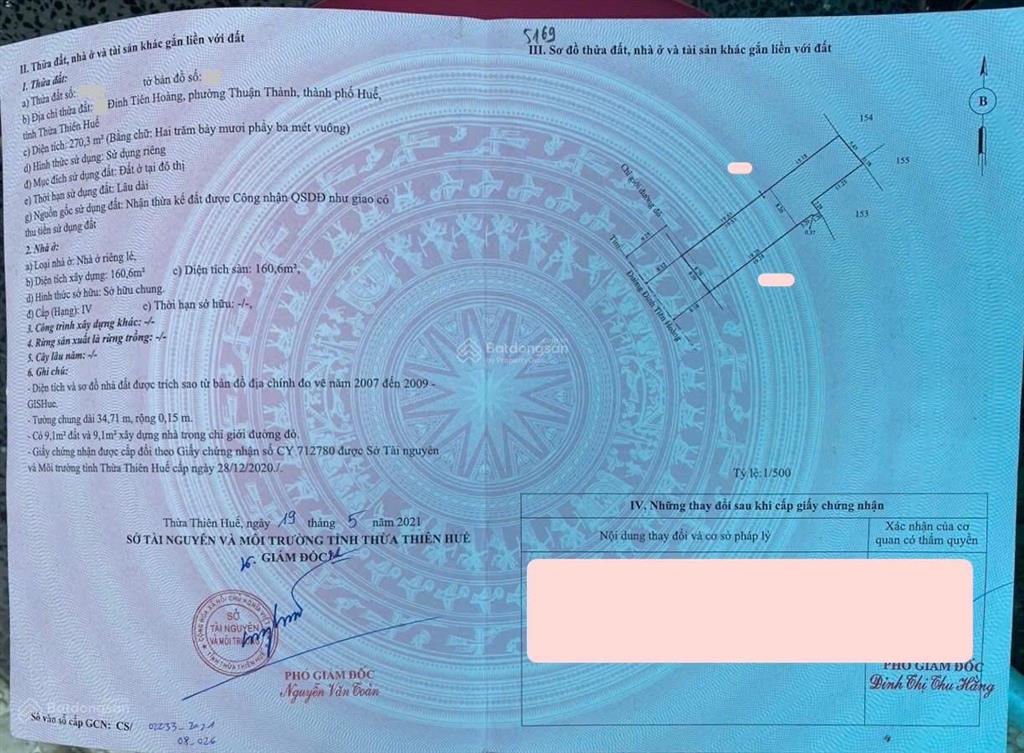 Lô đất cách ngọ môn huế chỉ 700m  mặt tiền đinh tiên hoàng