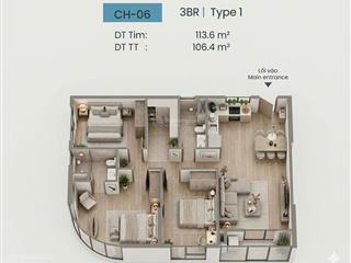 3pn kính cong 113,6m² tầng trung view hồ tạo sóng vip nhất, không dành cho số đông.  0981 247 ***