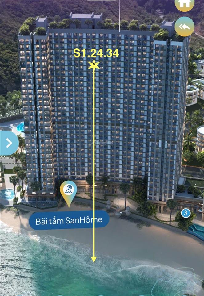 Bán căn trực biển toà sanhome vị trí đẹp hiếm có 1pn  28,1m2 tại libera nha trang
