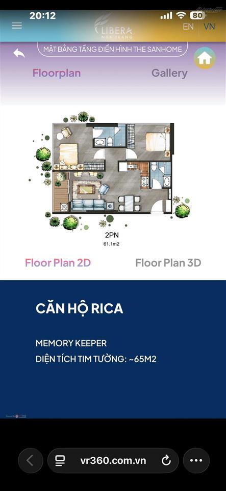 Chủ gửi bán căn góc trực diện biển 2phòng ngủ cực hiếm