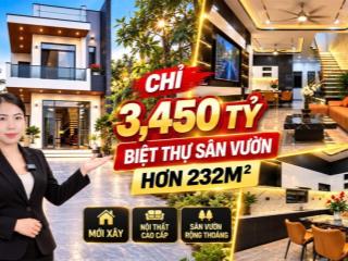 Chỉ 3,45 tỷ sở hữu biệt thự sân vườn 232m, full nội thất luxury!