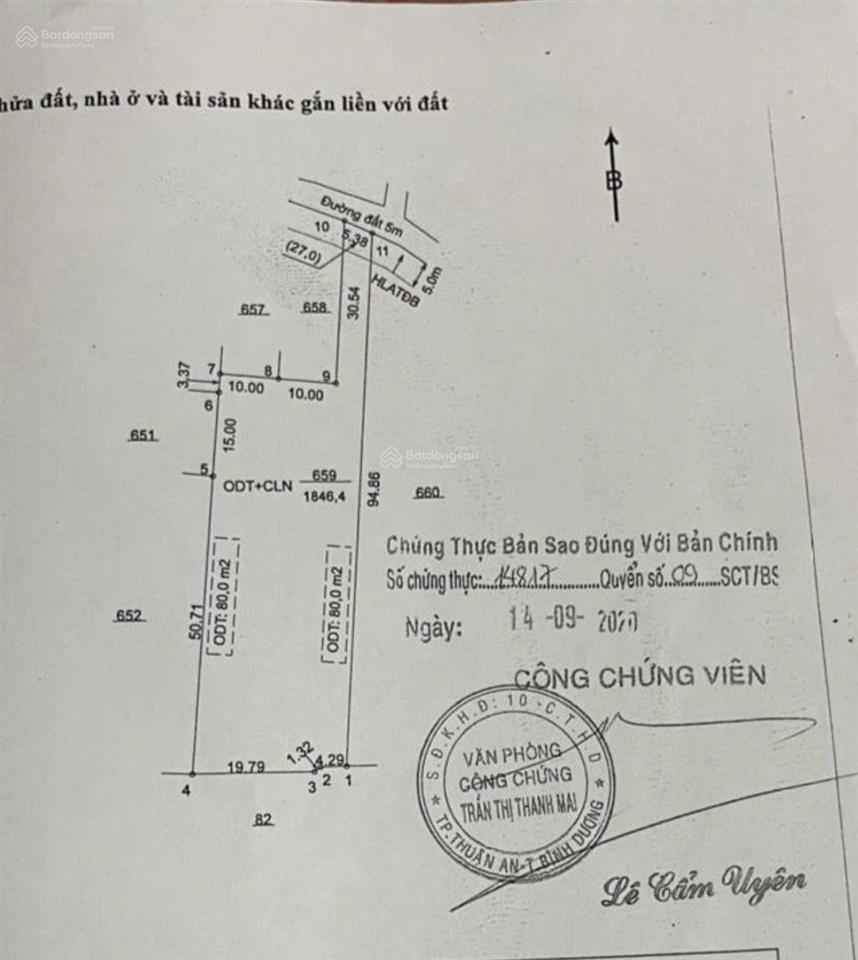 Dt lớn 1846,4 m2 = 3 tỷ 379 phường hòa lợi, bến cát bình dương