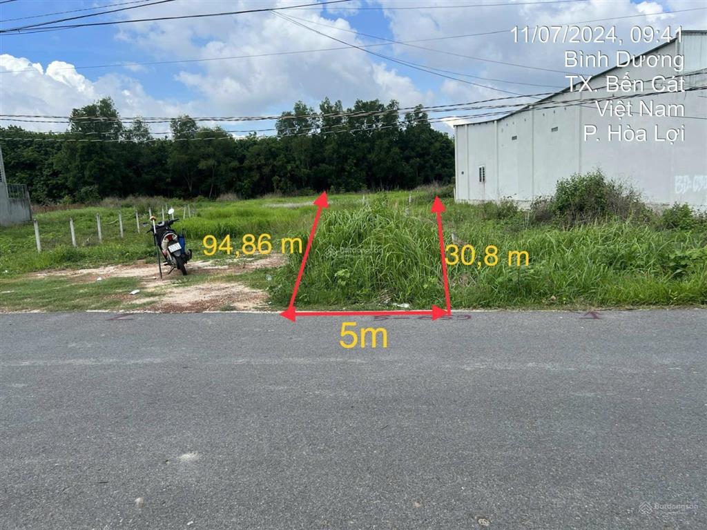 Dt lớn 1846,4 m2 = 3 tỷ 379 phường hòa lợi, bến cát bình dương
