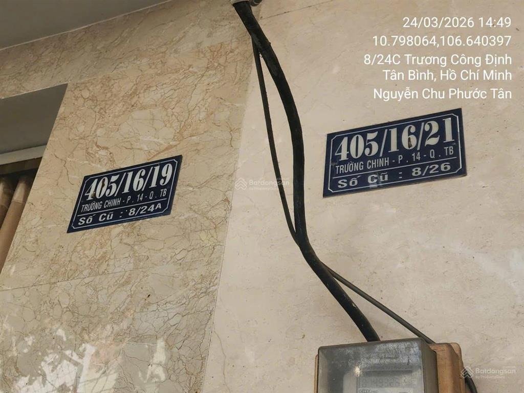 49,1 m2 đường oto hẻm 405 trường chinh, quận tân bình hcm giá khởi điểm  đồng