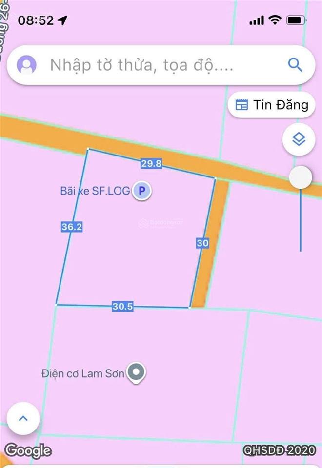 Lô đất 2mt full thổ 893m2 ngang 32m. phan văn hớn vào. mt đường 12m. làm biệt thự, kho bãi..