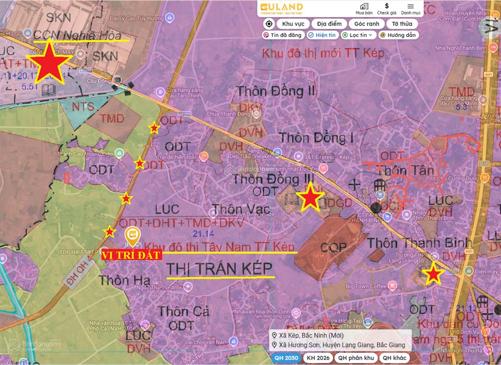 Trục chính 3 oto tránh, đối diện là cánh đồng quy hoạch kđt tây nam thị trấn kép