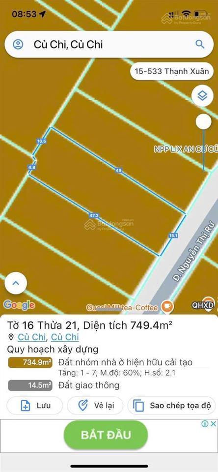 Bán 710,7m2 nở hậu mặt tiền nguyễn thị rư, thị trấn củ chi, tp. hcm