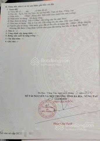 Bán đất 196m² ngang 5m giá 2,9 tỷ xã châu pha tp. hồ chí minh